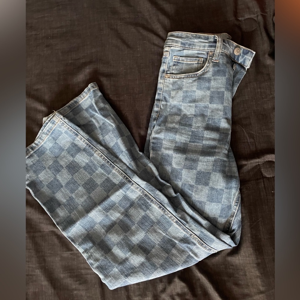 Wild Fable checkered high rise straight leg jeans. Women’s 00
